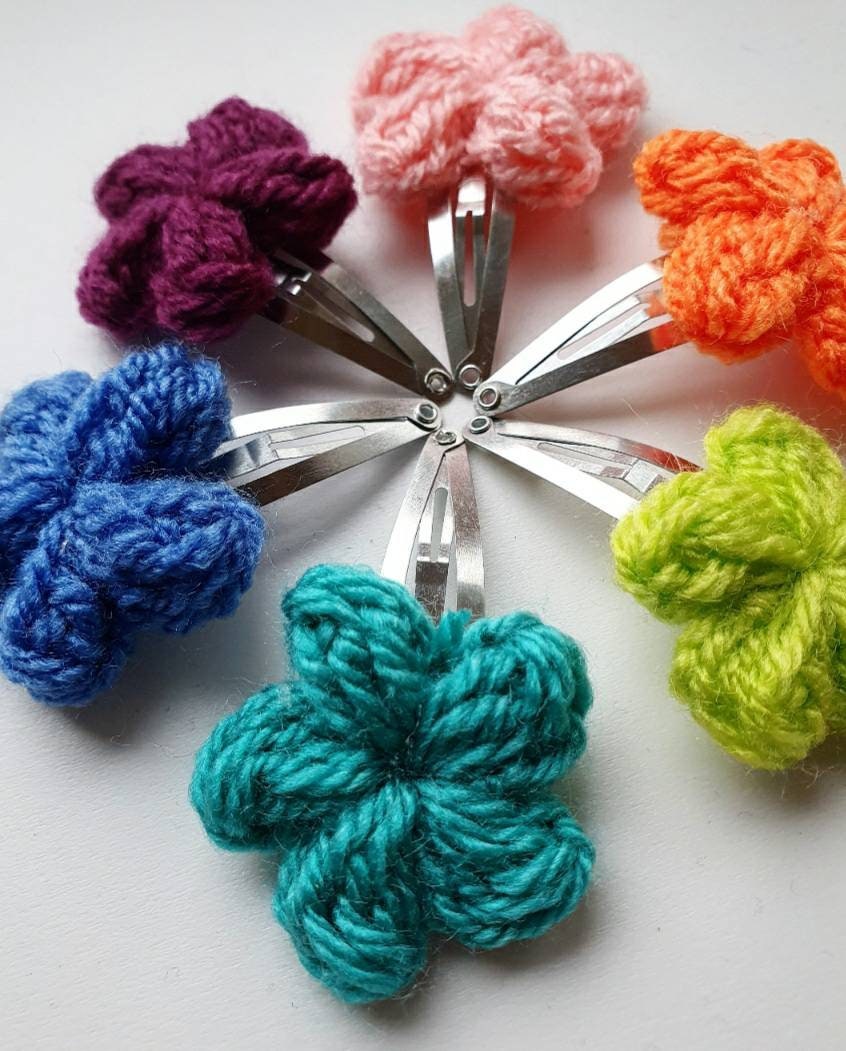 Crochet Flower Hair Clip