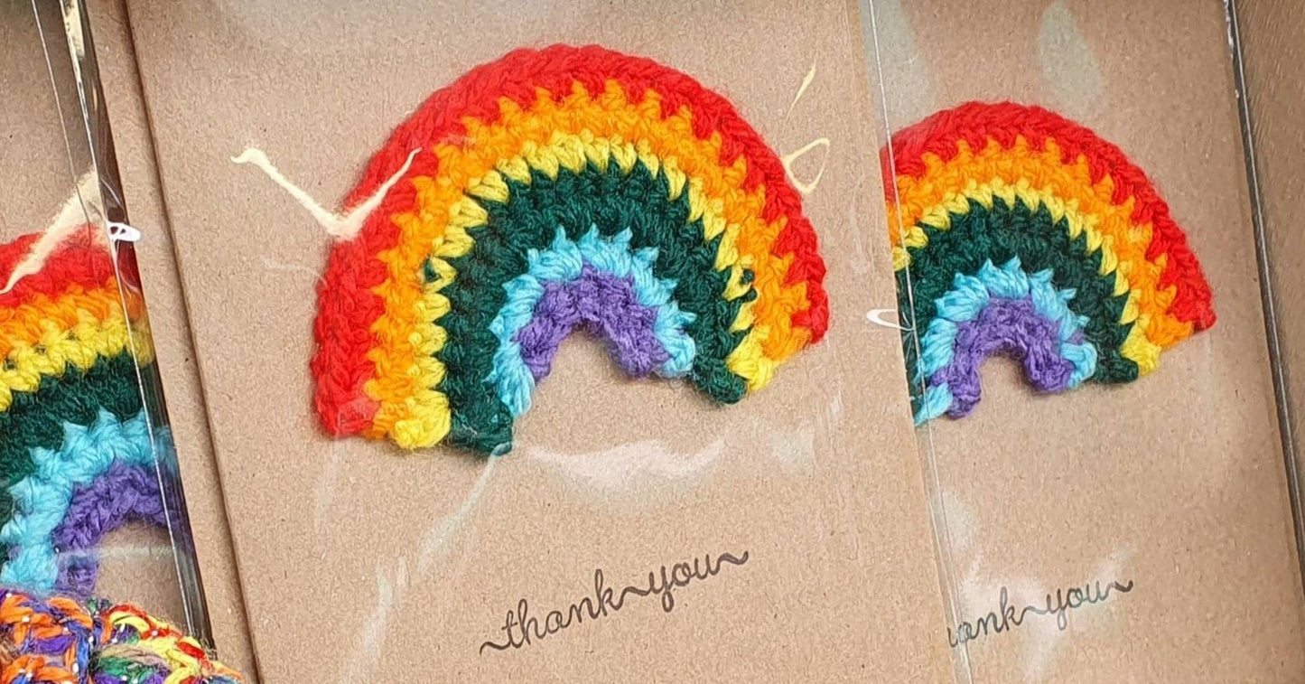 Thank You Crochet Rainbow Card