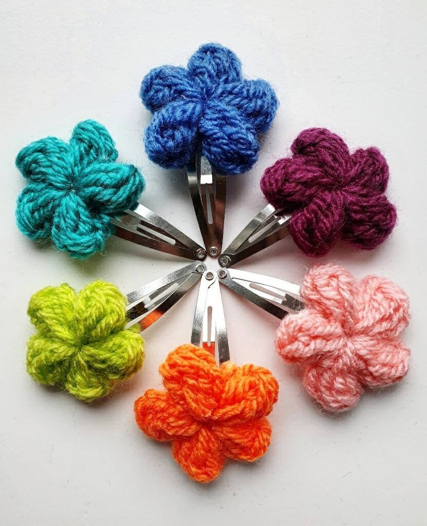 Crochet Flower Hair Clip
