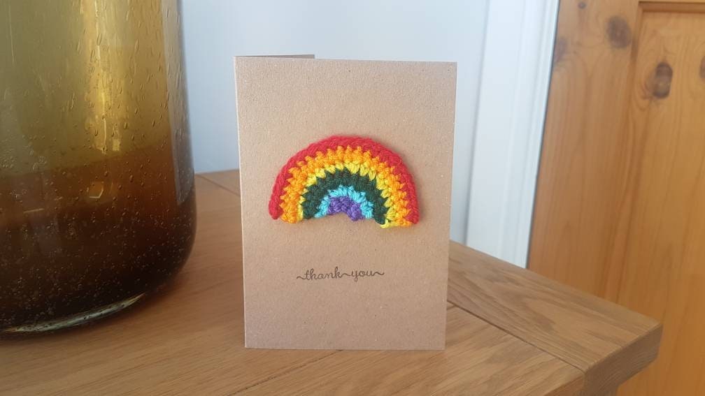 Thank You Crochet Rainbow Card